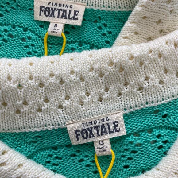 Finding Foxtale Boho Pleasantville Crochet Cardigan Sweater Girls 8 12 Green NWT - Picture 6 of 8
